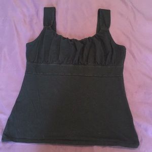 Ruched black tank